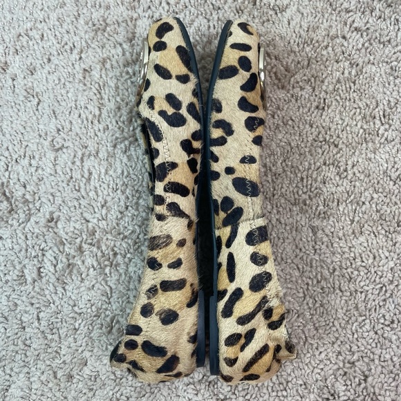 Tory Burch Reva Animal Leopard Print Calf Hair Classic Ballet Flats Shoes - Picture 9 of 16